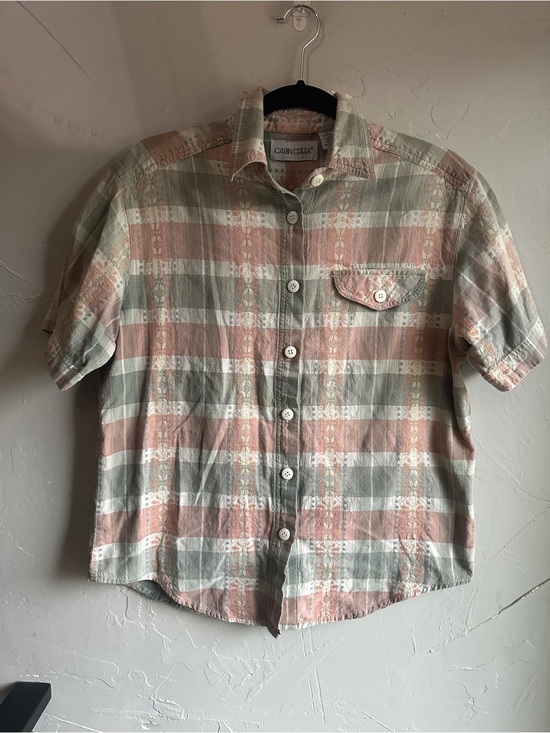 Cabin Creek Tops - Cabin Creek Plaid Cotton Shirt Prairie Cabincore Granola Heritage Western M
